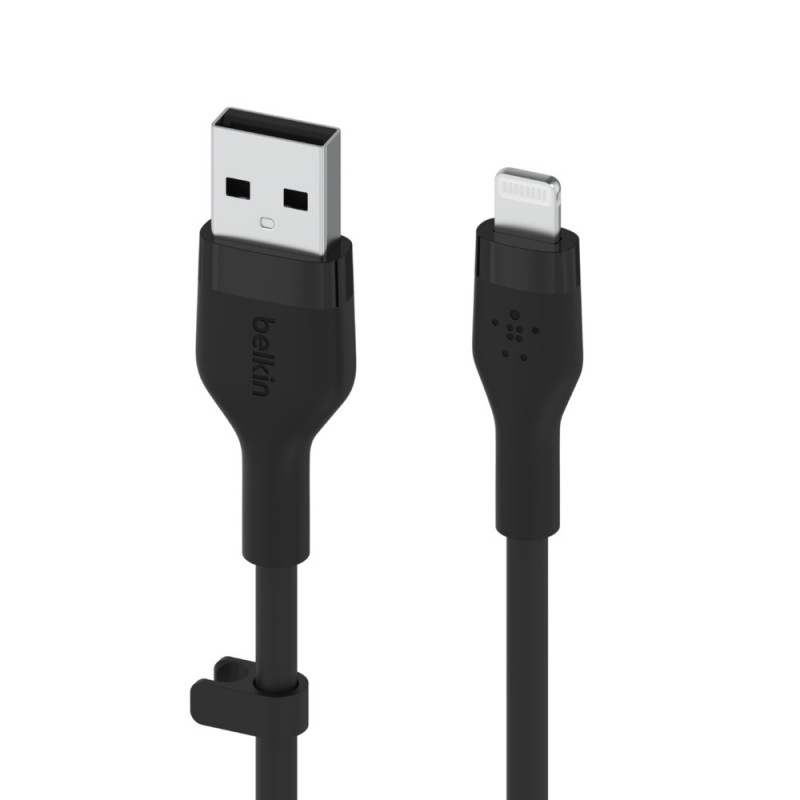 Belkin Кабель заряджання/синхронізації USB-A > Lightning, 2м, силіконовий з кліпсою, чорний