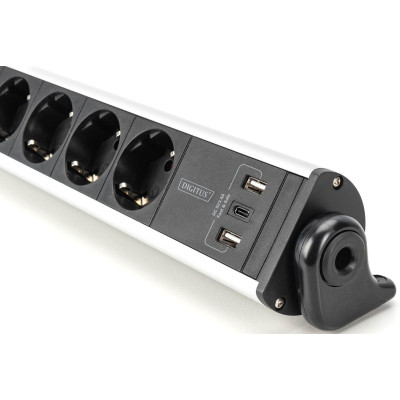 Digitus Блок розеток Office, 6xSchuko 16A, 3xUSB 2A, вимикач, 1.5м, вилка Schuko