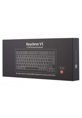 Keychron Клавіатура механічна V1 84Key, Gateron G PRO Red, USB-A, Hot-Swap, QMK, EN/UKR, RGB, Frosted Black