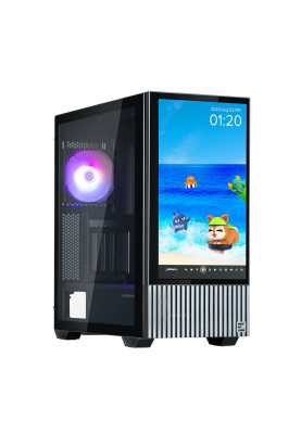 Zalman Корпус Z10 DS, без БР, 2xUSB3.0, 1хUSB Type-C, 2х120мм, 1x120мм ARGB, TG Side Panel, ATX, Monitor, чорний