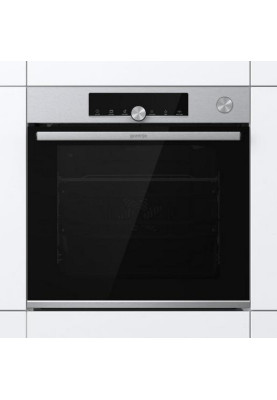Gorenje Духова шафа електрична, 77л, A+, TouchFree, пара, дисплей, Wi-Fi керування, піроліз, готув. на різн рівнях, нерж