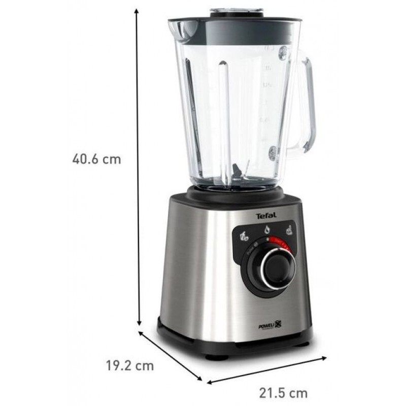 Tefal Блендер стаціонарний Perfect mix+, 1200Вт, чаша-1750мл, скло, сталь-чорний