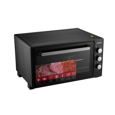 ARDESTO Електропіч 1700Вт, 48л, хром.тени, таймер, підсвічув., вертел, чорний