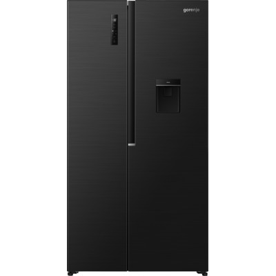 Gorenje Холодильник SBS Gorenje, 179х62х92см, 2 двері, 344(197)л, А+, NF+, Інв., Зона св-ті, диспенсер, генератор льоду, Зовн. Диспл, чорний