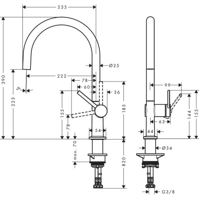 Hansgrohe Змішувач Talis M54 для кухонної мийки 72804800