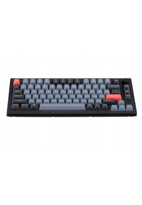 Keychron Клавіатура механічна V1 84Key, Gateron G PRO Brown, USB-A, Hot-Swap, QMK, Knob, EN/UKR, RGB, Frosted Black