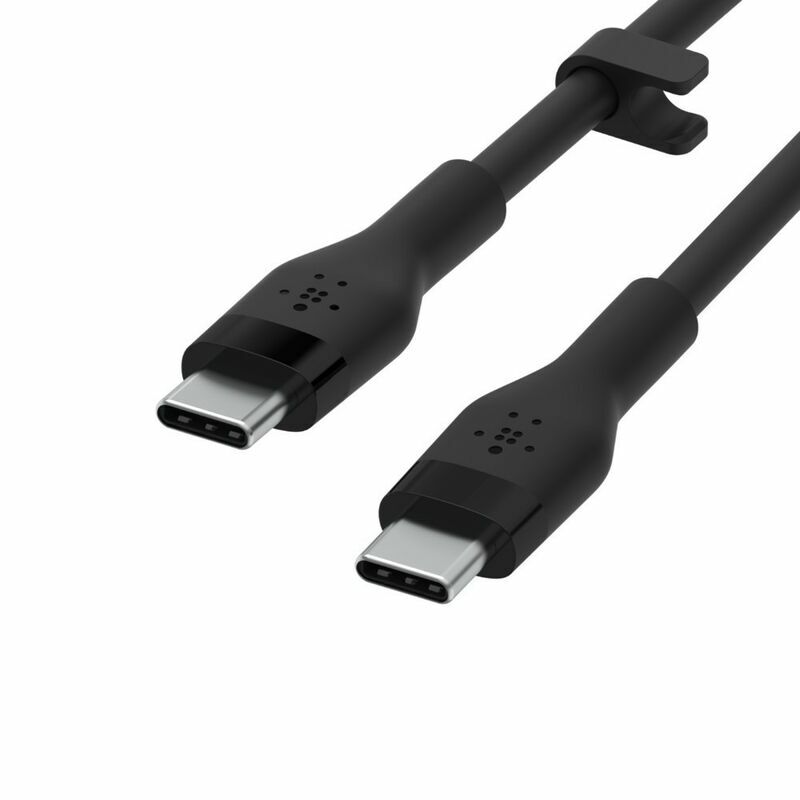 Belkin Кабель USB-C > USB-C заряджання/синхронізації, 3м, 60Вт, Type-C, силіконовий з кліпсою, чорний