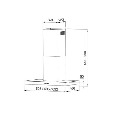 Faber Витяжка Т-подібна, 60см, 1180м.куб/год, TSP X A60 2LS, нерж