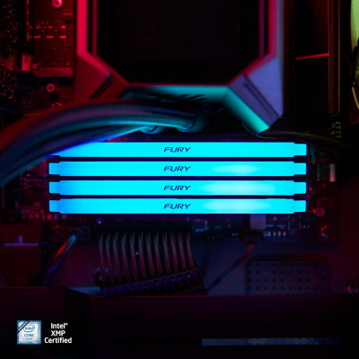 Kingston Пам'ять ПК Kingston DDR4 32GB KIT (16GBx2) 3200 FURY Beast RGB Kingston Пам'ять ПК Kingston DDR4 32GB KIT (16GBx2) 3200 FURY Beast RGB