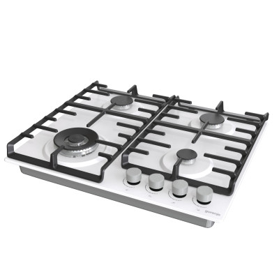 Gorenje Варильна поверхня газова, 60см, чавун, білий