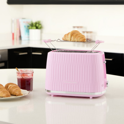 Russell Hobbs Тостер Eden 800Вт, пластик, підігрів, розморожування, малиновий