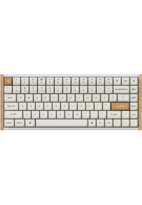 Keychron Клавіатура механічна K2HE 81Key, Gateron Double-Rail Magnetic Nebula, WL/BT/USB-A, QMK, Hot-swap, RGB, дерево,білий