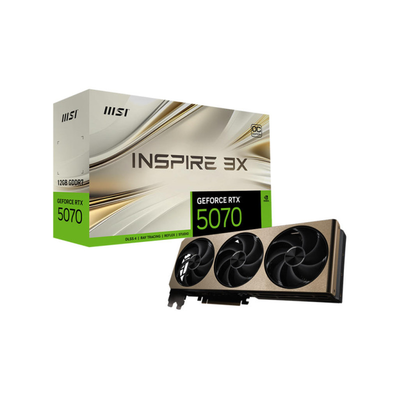 MSI Відеокарта GeForce RTX 5070 12GB GDDR7 INSPIRE 3X OC