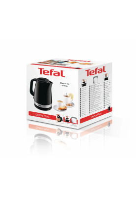 Tefal Електрочайник Delfini 1.7л, пластик, сріблясто-чорний