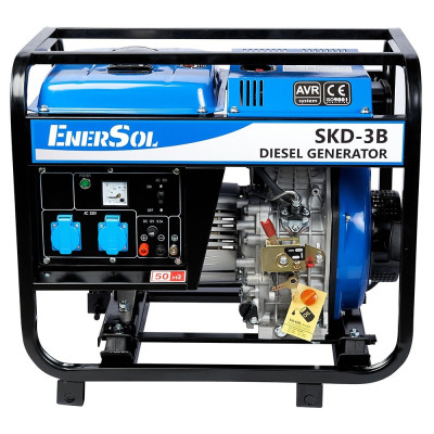 EnerSol diesel generator, 230V, 2.8/3kW, AVR, casing, 85kg