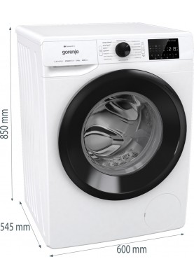 Gorenje Пральна машина фронтальна, 8кг, 1400, A+++, 55см, дисплей, інвертор, пара, Wi-Fi, білий