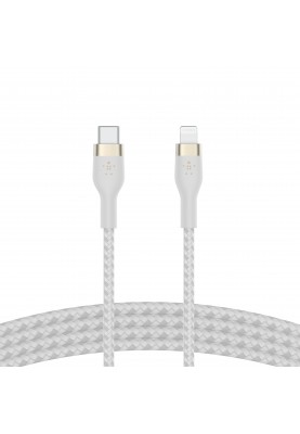 Belkin Кабель USB-С - Lightning BRAIDED SILICONE 1m White