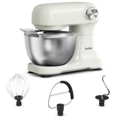 Tefal Міксер Tefal планетарний Bake Easy 500Вт, насадки-3, чаша-нерж., метал, 3.5л, бежевий