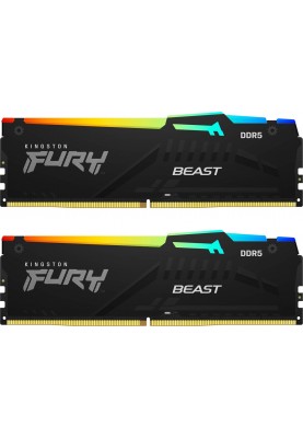 Kingston Пам'ять до ПК DDR5 5200 16GB KIT (8GBx2) FURY Beast RGB