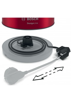 Bosch Електрочайник 1.7л, метал, червоний