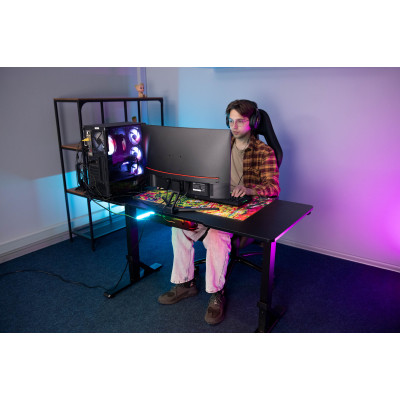 2E Gaming Стіл комп'ютерний KIRIN RGB, 136х60x71/76/81см, чорний