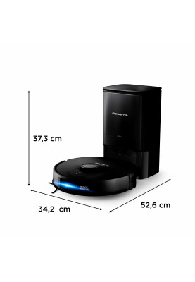 Rowenta Робот-пилосос миючий X-Plorer Serie 135+ Standart, 5000ПаВт, h=9.5см, 0.28л, конт пил -0.29л, вода - вологе прибирання, самоочистка, автон. робота до 120хв, чорний