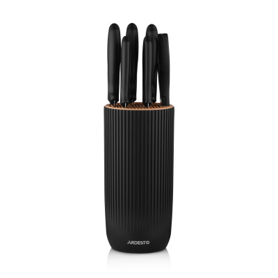 ARDESTO Набір ножів з блоком Gemini, 7 предметів, нержавіюча сталь, пластик, чорний