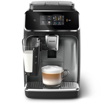 Philips Кавомашина Series 2300 LatteGo, 1.8л, зерно+мелена, автомат.капуч, дисплей, авторецептів -4, чорний