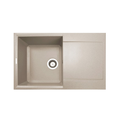 Adamant Мийка кухонная Horizon, штучний камінь, прямокут., з крилом, 780х495х230мм, чаша - 1, врізна, Avena