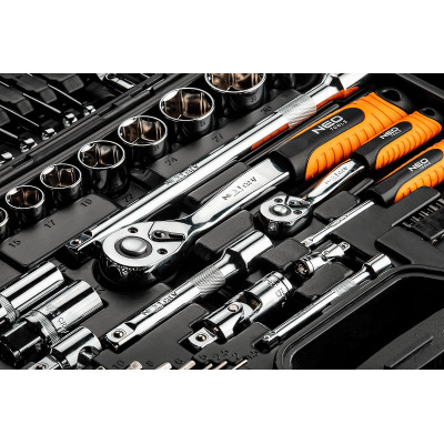 Neo Tools Набір інструменту 1/2", 1/4", CrV, 77 од.