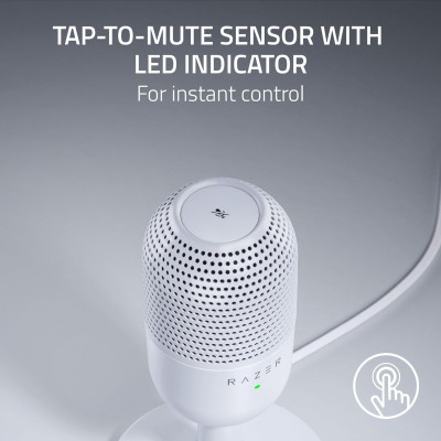 Razer Мікрофон геймінговий Seiren V3 Mini, Omni, USB-A, 1.2м, білий