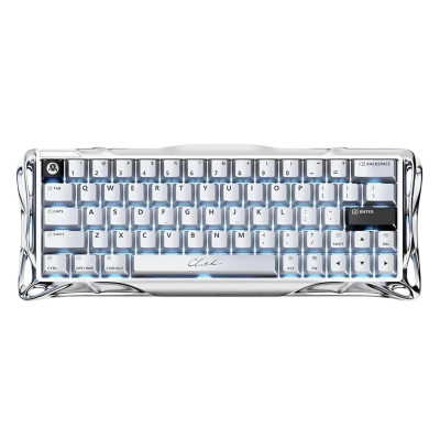 GravaStar Клавіатура магнітна Mercury V60 Pro 60keys, GravaStar Blackcore, USB-A, 8k, RGB, Chrome Silver