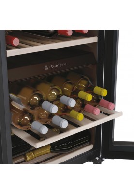 Haier Холодильник для вина, 82x49.7х58.5, холод.відд.-106л, зон - 2, бут-42, ST, дисплей, чорний