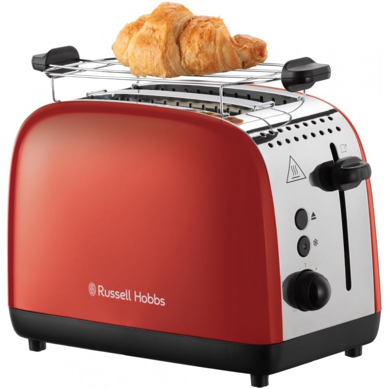 Russell Hobbs Тостер Colours Plus, 1600Вт, нержав., підігрів,разморозка, червоний