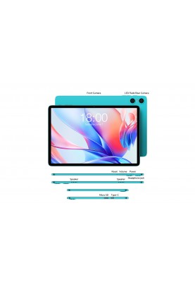 TECLAST Планшет P30 10,1" 4ГБ, 64ГБ, 6000мА•рік, Android, блакитний