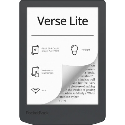 PocketBook Електронна книга 619 Verse Lite, Midnight Grey