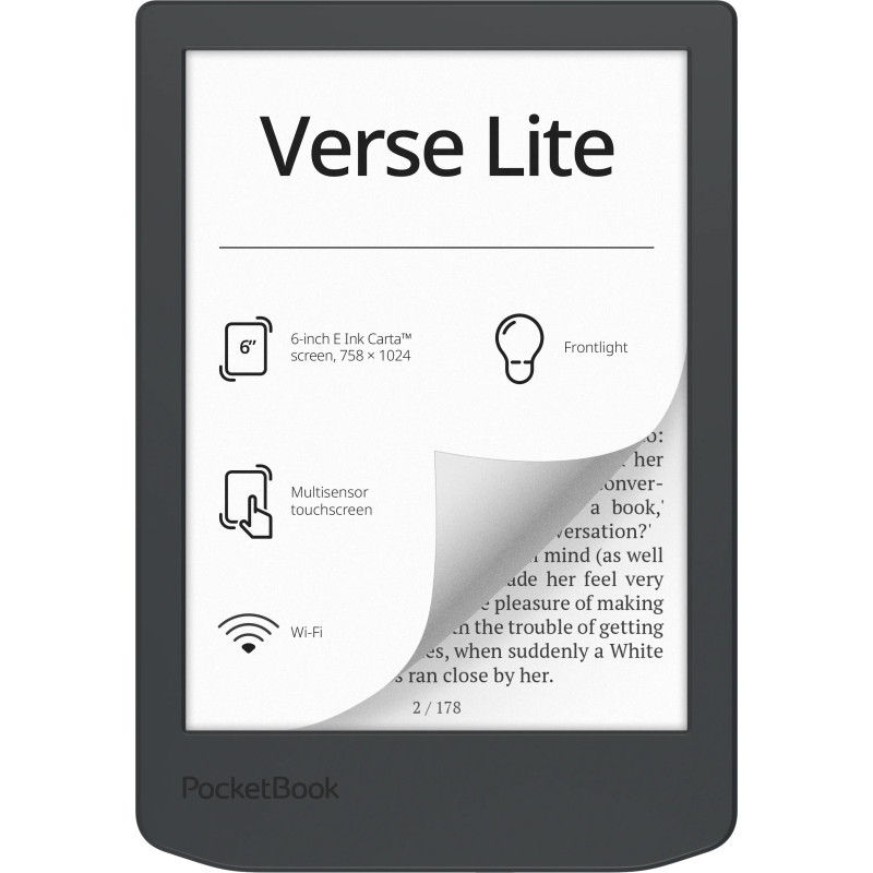 PocketBook Електронна книга 619 Verse Lite, Midnight Grey