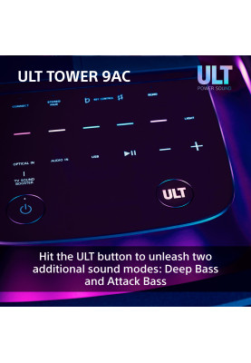 Sony Акустична система ULT TOWER 9AC 2.0, BT 5.3, LED, Party Connect, SBC, AAC, LDAC