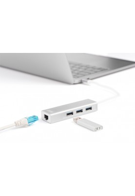 Digitus Концентратор USB-C - USB 3.0 3 Port Hub + Gigabit Ethernet