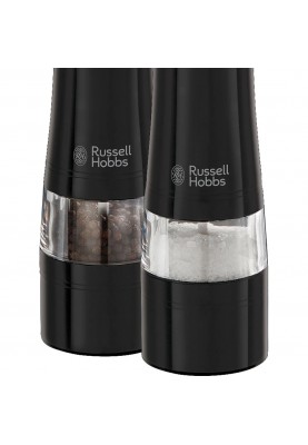 Russell Hobbs Млини для солі та перцю, ААх4, керамічні жернова, чорний