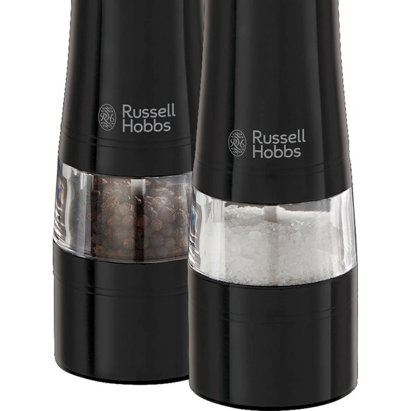 Russell Hobbs Млини для солі та перцю, ААх4, керамічні жорна, чорний