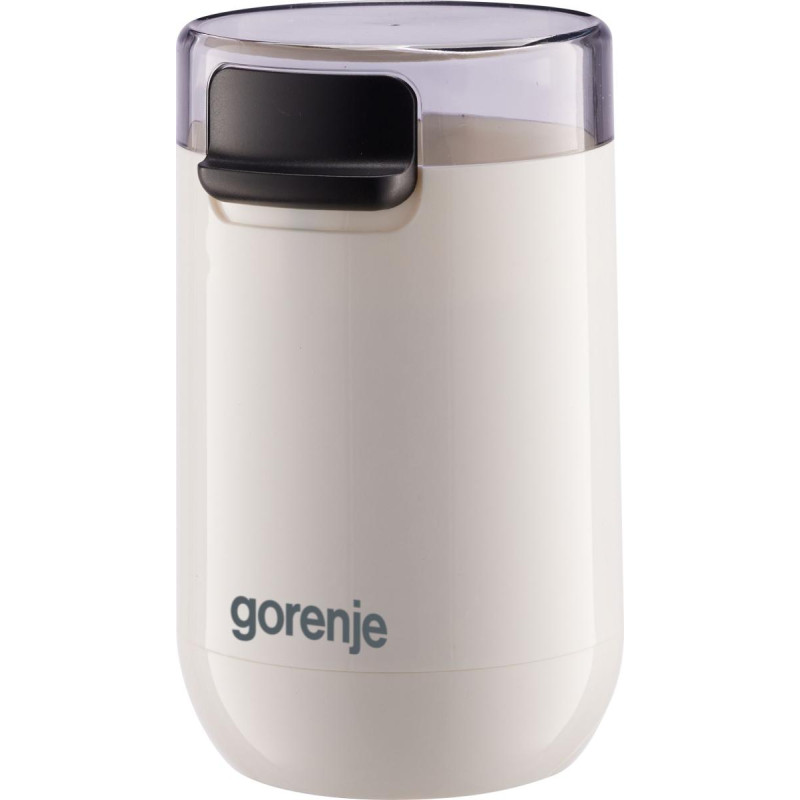 Gorenje Кавомолка роторна 150Вт, об'єм зерен-45г, 3 ступеня помолу, пластик/метал, білий