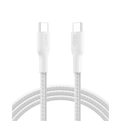 Belkin Кабель USB-C > USB-C заряджання/синхронізації 2м, 240Вт, Type-C, плетен, білий