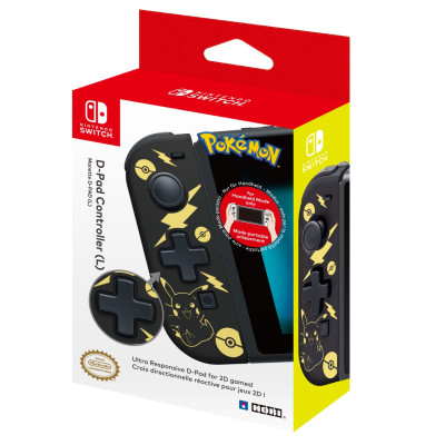 Hori Контролер D-Pad Pikachu (левый) для Nintendo Switch, Black/Gold