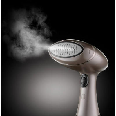 Russell Hobbs Відпарювач компактний Steam Genie Aroma, 1800Вт, 200мл, постійна пара - 32гр, керам. підошва, чорно-коричневий