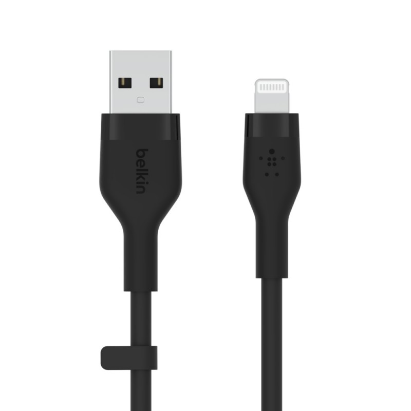 Belkin Кабель заряджання/синхронізації USB-A > Lightning, 2м, силіконовий з кліпсою, чорний