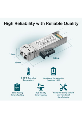 TP-Link Трансівер SFP+ TP-LINK SM5110-SR 10GBase-SR, MM, 300m, LC