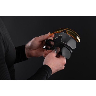 2E Tactical Окуляри тактичні, захисні Falcon Black з EVA-футляром, 3 лінзи