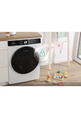 Gorenje Пральна машина фронтальна, 10,5кг, 1400, A+++, 60см, дисплей, інвертор, пара, Wi-Fi, білий