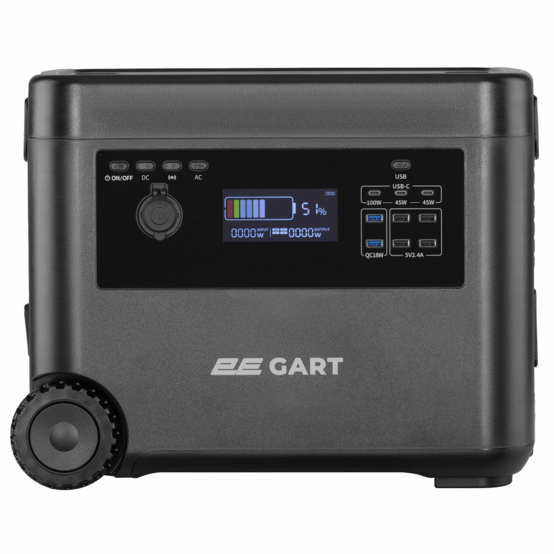 2E Портативна електростанція Gart, 2000 Вт, 2160 Вт/год, швидка зарядка